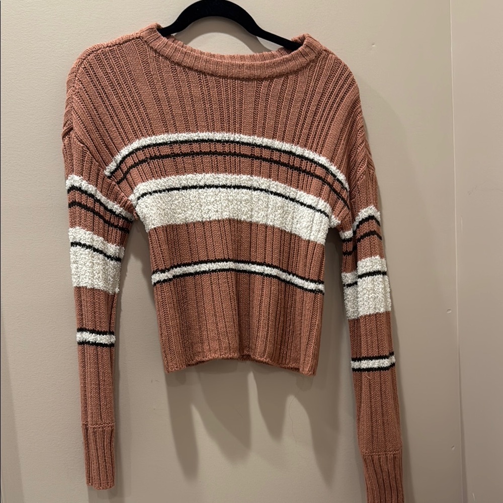 Striped Ribbed Knit Sweater